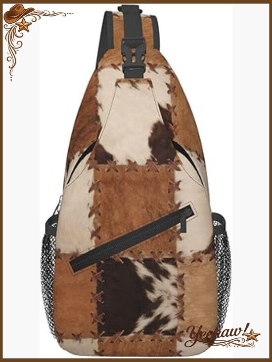 Cow Print Sling Bag Crossbody Backpack Adjustable Strap Casual Daypack main image 4